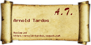 Arnold Tardos névjegykártya
